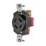 Locking Receptacle, #18-10 Awg, 20A, 250V, Back Wiring, Black, Single, L15-20, 3-Pole, 4-Wire, L1520R