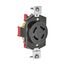 Locking Receptacle, #18-10 Awg, 20A, 250V, Back Wiring, Black, Single, L15-20, 3-Pole, 4-Wire, L1520R