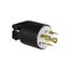Locking Plug, #16-12 Awg, 30A, Industrial, 250V, Back Wiring, Black, White, Ultra Grip, L15-30, L1530P