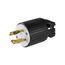 Locking Plug, #16-12 Awg, 30A, Industrial, 250V, Back Wiring, Black, White, Ultra Grip, L15-30, L1530P