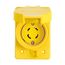 Arrow Hart Watertight Locking Receptacle, #14-8 Awg, 30A, 250V, Yellow, L15-30 3-Pole 4-Wire, L1530RW