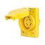 Arrow Hart Watertight Locking Receptacle, #14-8 Awg, 30A, 250V, Yellow, L15-30 3-Pole 4-Wire, L1530RW