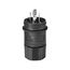 Arrow Hart Watertight Locking Plug, #18-10 Awg 20A, 480V, Black, Steel, L16-20 3-Pole 4-Wire, L1620PWBK