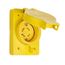Arrow Hart Watertight Locking Receptacle, #14-8 Awg, 20A, 480V, Yellow, L16-20 3-Pole 4-Wire, L1620RW