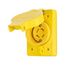 Arrow Hart Watertight Locking Receptacle, #14-8 Awg, 20A, 480V, Yellow, L16-20 3-Pole 4-Wire, L1620RW