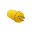 Arrow Hart Watertight Locking Plug, #18-10 Awg 30A, 480V, Back, Steel, L16-30 3-Pole 4-Wire, L1630PW