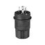 Arrow Hart Watertight Locking Plug, #18-10 Awg 30A, 600V, Black, Steel, L17-30 3-Pole 4-Wire, L1730PWBK