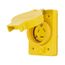 Arrow Hart Watertight Locking Receptacle, #14-8 Awg, 20A, 120/208V, Yellow, L18-20 3-Pole 4-Wire, L1820RW