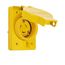 Arrow Hart Watertight Locking Receptacle, #14-8 Awg, 20A, 120/208V, Yellow, L18-20 3-Pole 4-Wire, L1820RW