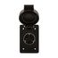 Arrow Hart Watertight Locking Receptacle, #14-8 Awg, 20A, 120/208V, Black, L18-20 3-Pole 4-Wire, L1820RWBK