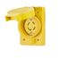 Arrow Hart Watertight Locking Receptacle, #14-8 Awg, 30A, 120/208V, Yellow, L18-30 3-Pole 4-Wire, L1830RW
