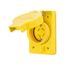 Arrow Hart Watertight Locking Receptacle, #14-8 Awg 20A, 277/480V, Black, L19-20, 4-Pole, 4-Wire, L1920RWBK