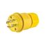 Arrow Hart Watertight Locking Plug, #18-10 Awg 30A, 277/480V, Black, L19-30, 4-Pole, 4-Wire, L1930PWBK