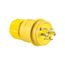 Arrow Hart Watertight Locking Plug, #18-10 Awg 30A, 277/480V, Black, L19-30, 4-Pole, 4-Wire, L1930PWBK