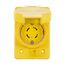 Arrow Hart Watertight Locking Receptacle, #14-8 Awg 30A, 277/480V, Black, L19-30, 4-Pole, 4-Wire, L1930RWBK