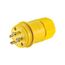 Arrow Hart Watertight Locking Plug, #18-10 Awg 20A, 347/600V, Steel, L20-20, 4-Pole, 4-Wire, L2020PW