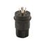 Arrow Hart Watertight Locking Plug, #18-10 Awg 30A, 347/600V, Black, L20-30, 4-Pole, 4-Wire, L2030PWBK