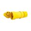 Arrow Hart Watertight Locking Connector, #18-10 Awg 20A, 120/208V, Steel, L21-20, 4-Pole, 5-Wire, L2120CW