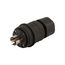 Arrow Hart Watertight Locking Plug, #18-10 Awg 20A, 120/208V, Black, L21-20, 4-Pole, 5-Wire, L2120PWBK