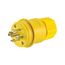 Arrow Hart Watertight Locking Plug, #18-10 Awg 30A, 120/208V, Black, Steel, 4-Pole, 5-Wire, L2130PWBK