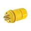 Arrow Hart Watertight Locking Plug, #18-10 Awg 20A, 347/600V, Black, L23-20, 4-Pole, 5-Wire, L2320PWBK