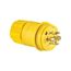 Arrow Hart Watertight Locking Plug, #18-10 Awg 20A, 347/600V, Black, L23-20, 4-Pole, 5-Wire, L2320PWBK