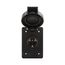 Arrow Hart Watertight Locking Receptacle, #14-8 Awg 20A, 347/600V, Black, L23-20, 4-Pole, 5-Wire, L2320RWBK