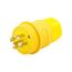 Arrow Hart Watertight Locking Plug, #18-10 Awg 30A, 347/600V, Steel, L23-30, 4-Pole, 5-Wire, L2330PW