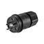 Arrow Hart Watertight Locking Plug, #18-10 Awg 20A, 125V, Black, Steel, L5-20, 2-Pole 3-Wire, L520PWBK