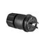 Arrow Hart Watertight Locking Plug, #18-10 Awg 20A, 125V, Black, Steel, L5-20, 2-Pole 3-Wire, L520PWBK