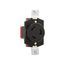 Safety Grip Locking Receptacle, 20A, 125V, Back Wiring, Black, Single, L5-20, 2-Pole, 3-Wire, L520R