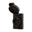 Arrow Hart Watertight Locking Receptacle, #14-8 Awg, 20A, 125V, Black, L5-20, 2-Pole 3-Wire, L520RWBK