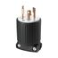 Locking Plug, #16-12 Awg, 30A, Industrial, 125V, Back Wiring, Black, White, Ultra Grip, L5-30, L530P