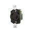 Locking Receptacle, #18-10 Awg, 30A, 125V, Back Wiring, Black, Single, L5-30, 2-Pole, 3-Wire, L530R