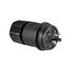 Arrow Hart Watertight Locking Plug, #18-10 Awg 20A, 250V, Black, Steel, L6-20, 2-Pole 3-Wire, L620PWBK