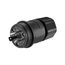 Arrow Hart Watertight Locking Plug, #18-10 Awg 20A, 250V, Black, Steel, L6-20, 2-Pole 3-Wire, L620PWBK