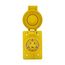 Arrow Hart Watertight Locking Receptacle, #14-8 Awg, 20A, 250V, Yellow, L6-20, 2-Pole 3-Wire, L620RW