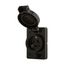 Arrow Hart Watertight Locking Receptacle, #14-8 Awg, 20A, 250V, Black, L6-20, 2-Pole 3-Wire, L620RWBK