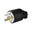 Locking Plug, #16-12 Awg, 30A, Industrial, 250V, Back Wiring, Black, White, Ultra Grip, L6-30, L630P