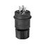 Arrow Hart Watertight Locking Plug, #18-10 Awg 30A, 250V, Black, Steel, L6-30, 2-Pole 3-Wire, L630PWBK