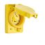 Arrow Hart Watertight Locking Receptacle, #14-8 Awg, 30A, 250V, Yellow, L6-30, 2-Pole 3-Wire, L630RW