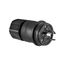 Arrow Hart Watertight Locking Plug, #18-10 Awg 20A, 277V, Black, Steel, L7-20, 2-Pole 3-Wire, L720PWBK
