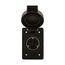 Arrow Hart Watertight Locking Receptacle, #14-8 Awg, 20A, 277V, Black, L7-20, 2-Pole 3-Wire, L720RWBK