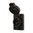 Arrow Hart Watertight Locking Receptacle, #14-8 Awg, 20A, 277V, Black, L7-20, 2-Pole 3-Wire, L720RWBK