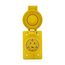 Arrow Hart Watertight Locking Receptacle, #14-8 Awg, 20A, 480V, Yellow, L8-20, 2-Pole 3-Wire, L820RW