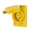 Arrow Hart Watertight Locking Receptacle, #14-8 Awg, 30A, 480V, Yellow, L8-30, 2-Pole 3-Wire, L830RW