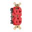 Standard Duplex Receptacle, Mri Duplex Receptacle, #14 -10 Awg 20A, 125V, Red, 2-Pole 3-Wire, MRI8300RD