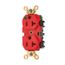 Standard Duplex Receptacle, Mri Duplex Receptacle, #14 -10 Awg 20A, 125V, Red, 2-Pole 3-Wire, MRI8300RD