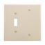 Combination Wallplate, Lt. Almond, Toggle, Blank Cutout, Polycarbonate, 2- Gang, Mid-Size, PJ113LA