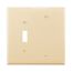 Combination Wallplate, Ivory, Toggle, Blank Cutout, Polycarbonate, Two- Gang, Mid-Size, PJ113V